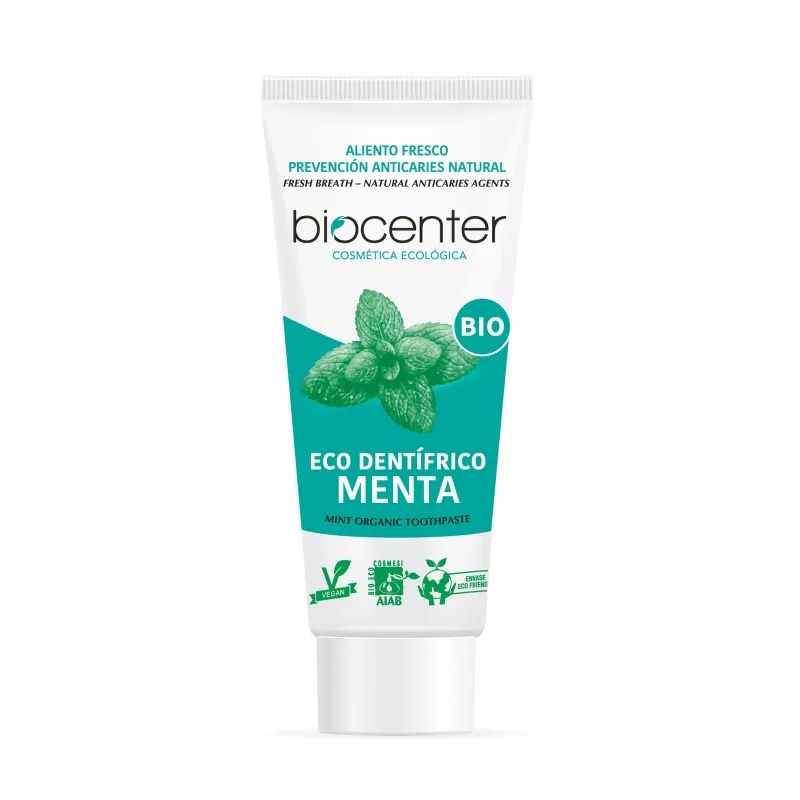 BIOCENTER Pasta de dientes natural de MENTA - Dentífrico Bio sin flúor